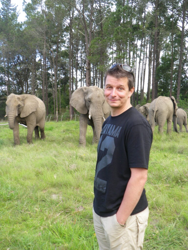 Simon with Elephants